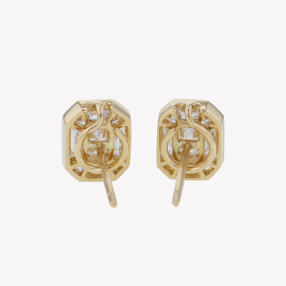 
                  
                    Yellow Gold Emerald Studs Diamond Earrings
                  
                
