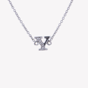 
                  
                    Letter Y Diamond Pendant With Chain in White Gold
                  
                