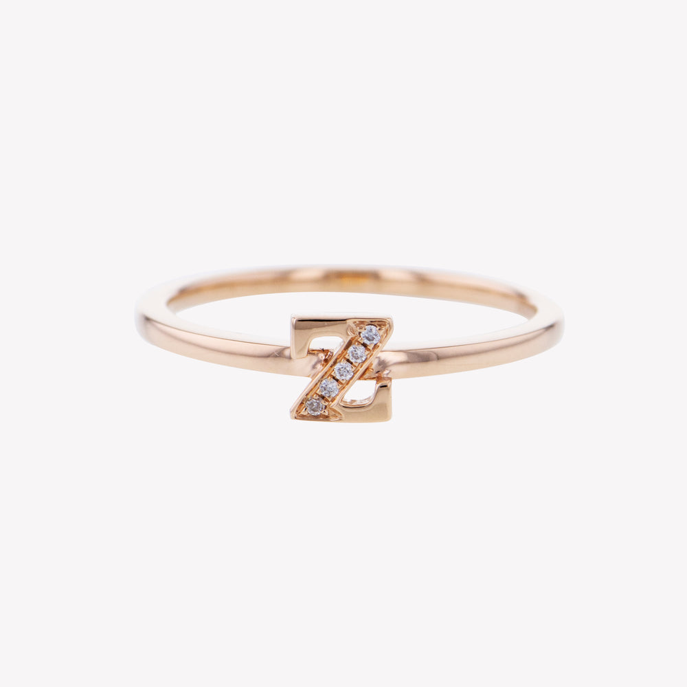 
                  
                    Letter Z Diamond Ring in Rose Gold
                  
                