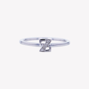 
                  
                    Letter Z Diamond Ring in White Gold
                  
                