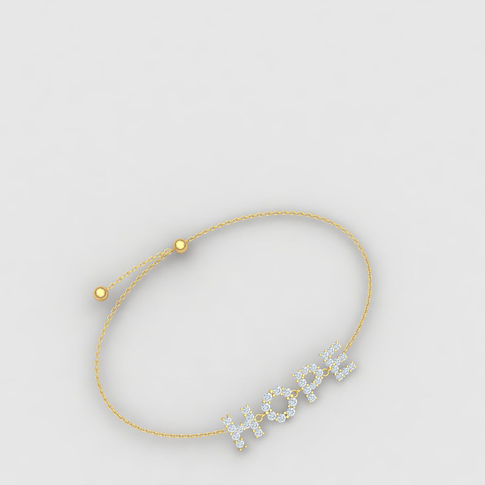 Yellow Gold Hope Bracelet With Diamonds