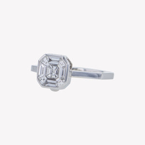 
                  
                    Detachable White Gold Asscher Head with Octa Band
                  
                