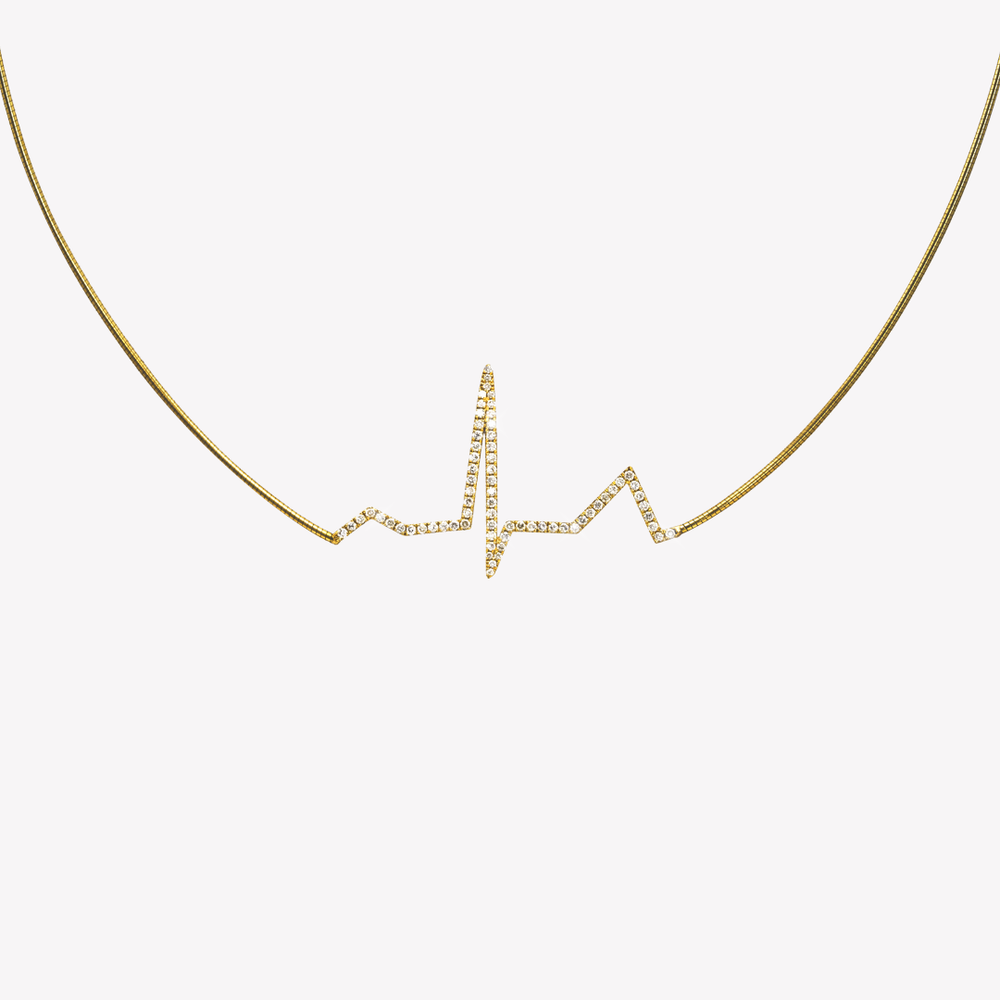My Heartbeat Omega Chain Necklace with Diamonds