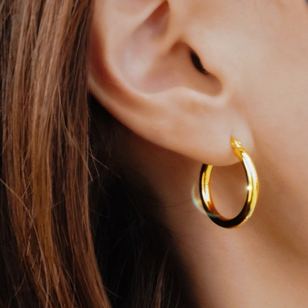 
                  
                    Yellow Gold Round Hoop Earrings
                  
                