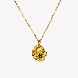 
                  
                    Yellow Gold Textured Coin Charm Necklace
                  
                