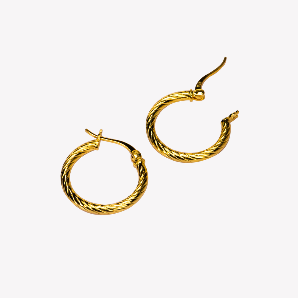 
                  
                    Yellow Gold Twist Hoop Earrings
                  
                
